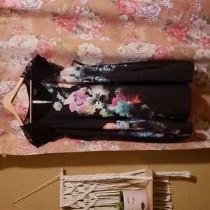 Black Floral Citychic mini dress